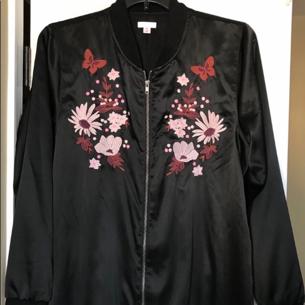 Embroidered Chinoiserie Bomber Jacket